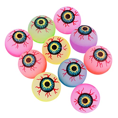 Mikinona 20 Stück Bunte Hüpfbälle mit Kreativem Augapfel Muster Elastische Springbälle für Weiche Umweltfreundliche Spielzeugbälle für Spiel und Freizeit Zufällige Farbe von Mikinona
