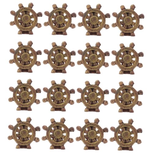 Mikinona 20 Stück Mini Deko Resin Miniatur Schiffsruder Mediterraner Stil Sandtisch Zubehör für Puppenhaus Micro Landschaft Desktop Dekoration von Mikinona