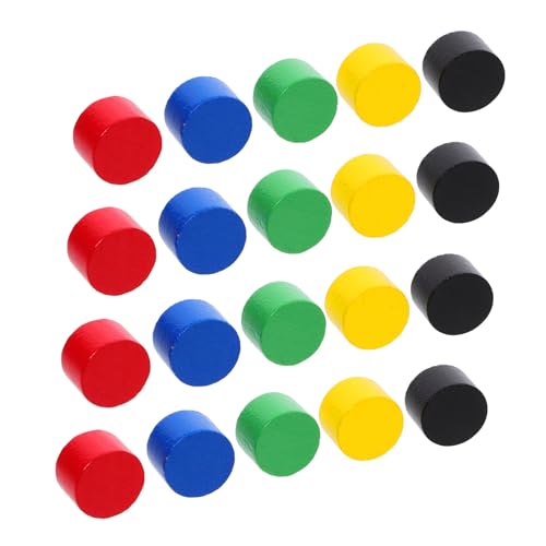 Mikinona 20 Stück Mini Holz Schachfiguren Zylinder Schachspiel Zubehör für Bunte Holzspielsteine für Brettspiele und Kreative Spielideen Mikinona 20 Stück Mini Holz Schachfiguren Zylinder Schachspiel Zubehör für Bunte Holzspielsteine für Brettspiele und Kreative Spielideen von Mikinona