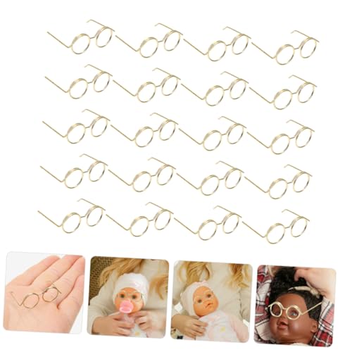 Mikinona 20 Stück Mini Metallbrillen für Puppenhaus Zubehör Runde Rahmenlose Puppenbrillen ohne Gläser Leichte DIY Anzieh Requisiten für Puppen für Rollenspiele und Sammlungen Mikinona 20 Stück Mini Metallbrillen für Puppenhaus Zubehör Runde Rahmenlose Puppenbrillen ohne Gläser Leichte DIY Anzieh Requisiten für Puppen für Rollenspiele und Sammlungen von Mikinona