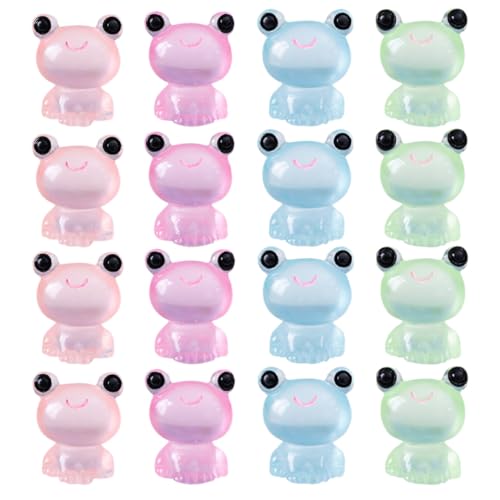 Mikinona 20 Stück Miniatur Frosch Figuren aus Harz Leuchtende Kleine Nachtfrosch Deko Miniatur Moos Landschaft Ornament Leichte DIY Garten und Puppenhaus Dekoration von Mikinona