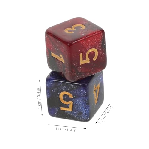Mikinona 20 Stück Teiliges Acryl Würfel Gravierte Funkelnde Galaxy Dice in Schwarz-rot Schwarz-blau Strapazierfähige Sechseitige Würfel für Tabletop Wargaming und Strategie-brettspiele von Mikinona