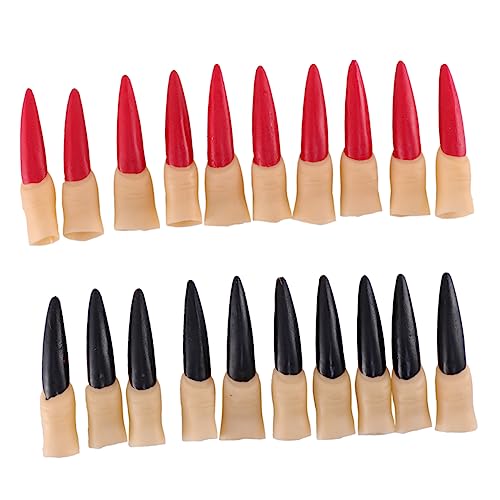 Mikinona 20 Stück Teiliges Halloween Fake Fingernägel Rote und Schwarze Hexenfingernägel Flexible Nagelabdeckungen für Halloween Party Kostüm und Grusel Dekoration Passend für Altersgruppen Mikinona 20 Stück Teiliges Halloween Fake Fingernägel Rote und Schwarze Hexenfingernägel Flexible Nagelabdeckungen für Halloween Party Kostüm und Grusel Dekoration Passend für Altersgruppen von Mikinona