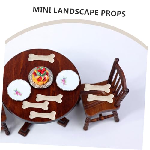 Mikinona 20 Stück Teiliges Mini Knochen aus Resin Realistische Kleine Hundeknochen Vielseitig für DIY Bastelarbeiten Halloween Tischdekoration Kreative Miniaturmodelle für Party und von Mikinona