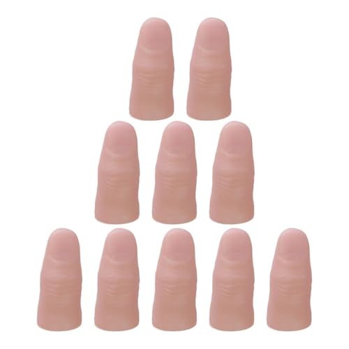 Mikinona 20 Stück Teiliges Realistische Fake Finger und Thumb Tips aus Vinyl Wiederverwendbare Zaubertrick Requisiten für Bühne Kostüm Halloween Cosplay und Partyspaß von Mikinona
