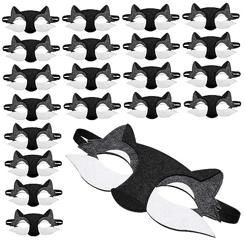 Mikinona 20 Stück Wolf Halbmaske aus Filz Realistisch Gestaltete Tiermaske mit Elastischem Band Leichte Cosplay Masquerade Maske für Jungen und Mädchen für Halloween und Kostümpartys Mikinona 20 Stück Wolf Halbmaske aus Filz Realistisch Gestaltete Tiermaske mit Elastischem Band Leichte Cosplay Masquerade Maske für Jungen und Mädchen für Halloween und Kostümpartys von Mikinona