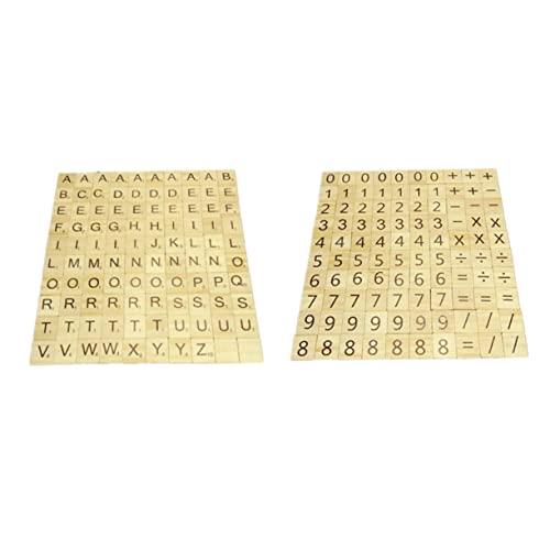 Mikinona 200 Stück Teiliges Lernpuzzle aus Holz mit Großbuchstaben und Zahlen Frühe Bildungsspielzeug Sichere Holzspielsteine Glatte Oberfläche für Vorschule und Kinderzimmer von Mikinona