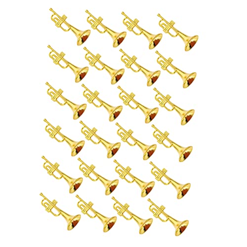 Mikinona 24 Stück Mini -Trompete Musikschmuck Musikinstrument Miniatur LED Mini-Trompete Mini-Szene goldene Dekoration Trompete üben stumm kleine Spielzeugtrompete Goldverzierung Plastik Mikinona 24 Stück Mini -Trompete Musikschmuck Musikinstrument Miniatur LED Mini-Trompete Mini-Szene goldene Dekoration Trompete üben stumm kleine Spielzeugtrompete Goldverzierung Plastik von Mikinona