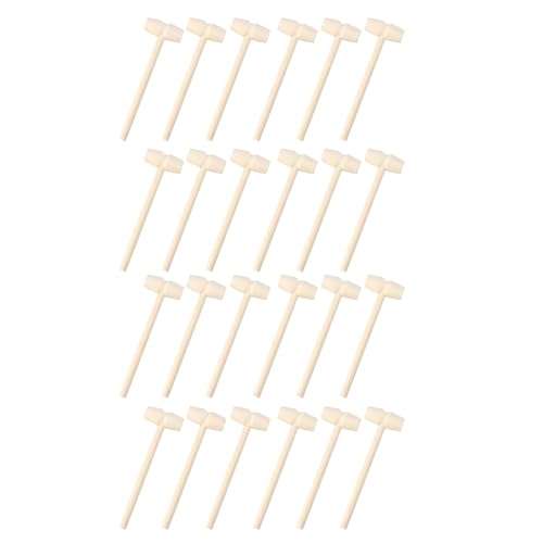 Mikinona 24 Stück Teiliges Holzspielzeug Mini Hämmer Lernspielzeug Motorikfördernd Sicher Poliert Holzklopfer für Hand Auge koordination und Geschicklichkeitsspielzeug von Mikinona