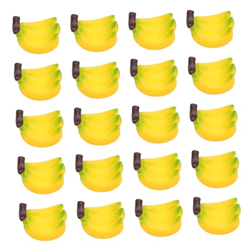 Mikinona 24 Stück Teiliges Mini Bananen aus Resin Künstliche Miniatur Früchte für Puppenhaus Dekoration Realistische Mini Bananen Deko für Micro Szenen Leicht und Detailreich für DIY von Mikinona