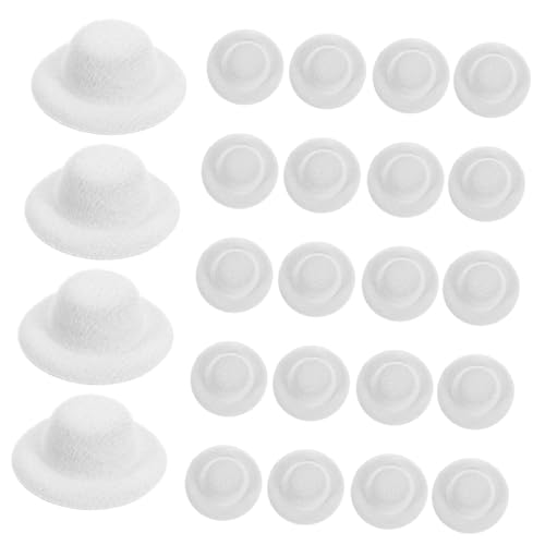 Mikinona 24 Stück Teiliges Mini Filzhut Kleine Miniatur für Bastelarbeiten Puppenzubehör Partydekorationen für Weihnachten Hochzeiten Geburtstage Leichte und Formstabile Accessoires von Mikinona