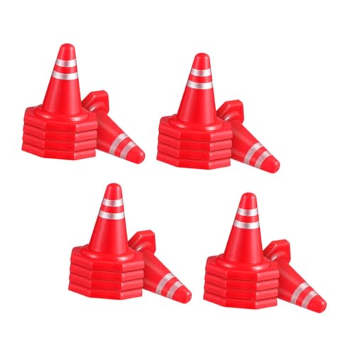 Mikinona 24 Stück Teiliges Mini Verkehrsleitkegel aus PP Kompakt und Leicht für Verkehrserziehung Miniatur Straßensperren und Spielszene Zubehör als Geburtstagsgeschenk von Mikinona