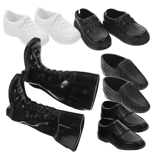Mikinona 25 Paare Puppenverkleidungsschuhe Miniaturschuh Puppenstiefel Babypuppenschuhe Puppe Verkleiden Sich Schuhe Zubehör Für Babypuppen Mini-schuhverzierung Schwarz Plastik von Mikinona