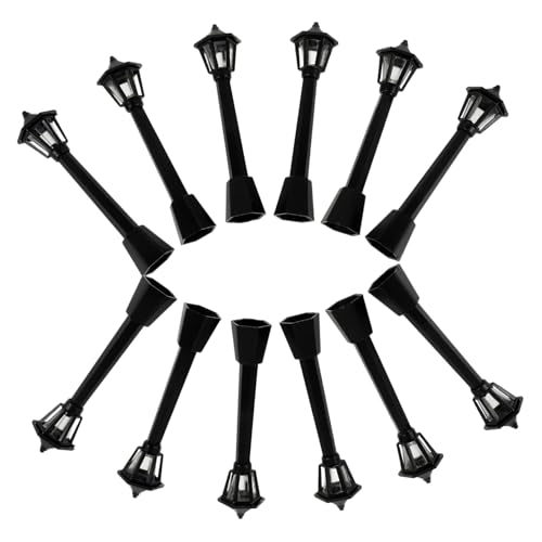 Mikinona 25 Stück Teiliges Miniatur Straßenlaternenmodell Detailreiche Mikro Landschaftsbeleuchtung Dekorative Mini Haus Deko für Sandtisch Zubehör und Puppenhaus Gestaltung von Mikinona