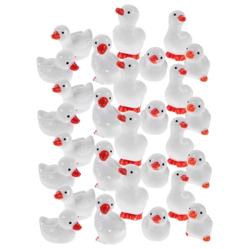 Mikinona 28 Stück Teiliges Mini-Enten Robustem Resin Kleine Farmtiere für Mini-Garten Feengarten Aquarium und Puppenhaus Vielseitige Deko für DIY-mikrolandschaften und Kreative Wohnakzente von Mikinona