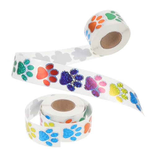 Mikinona 2Rollen Bunte Pfotenabdruck Aufkleber Selbstklebende Glitzernde Hundepfoten für Scrapbooking Autos Wände und Fenster À Mikinona 2Rollen Bunte Pfotenabdruck Aufkleber Selbstklebende Glitzernde Hundepfoten für Scrapbooking Autos Wände und Fenster À von Mikinona
