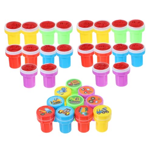 Mikinona 3 Sätze Stempel BAU LKW aus Kunststoff Kreative Partygeschenke für Jungen und Mädchen Kinderfreundliche Bastelstempel für Scrapbook DIY Tagebuch Transport Motiv Partyzubehör von Mikinona