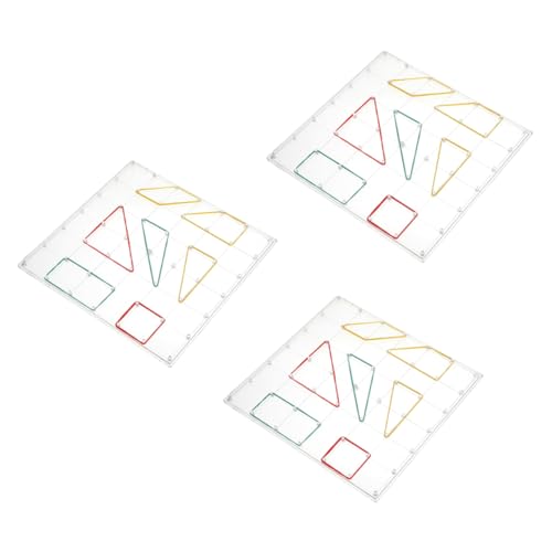 Mikinona 3 Sätze Teiliges Kunststoff Nagelbretter Geometrische Lernhilfen Transparent Mathematische Lehrmittel für Kindergarten Grundschule Kreatives von Mikinona