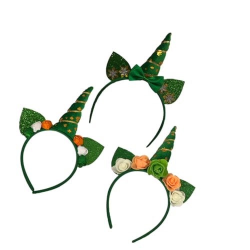 Mikinona 3 Stück Einhorn -Stirnbandkopfschmuck Haarklammer Zubehör Clips St. Patricks Day Kostüm Party liefert Kopfschmuck st. Patrick Day Haarband Festival-Haarreifen Mikinona 3 Stück Einhorn -Stirnbandkopfschmuck Haarklammer Zubehör Clips St. Patricks Day Kostüm Party liefert Kopfschmuck st. Patrick Day Haarband Festival-Haarreifen von Mikinona