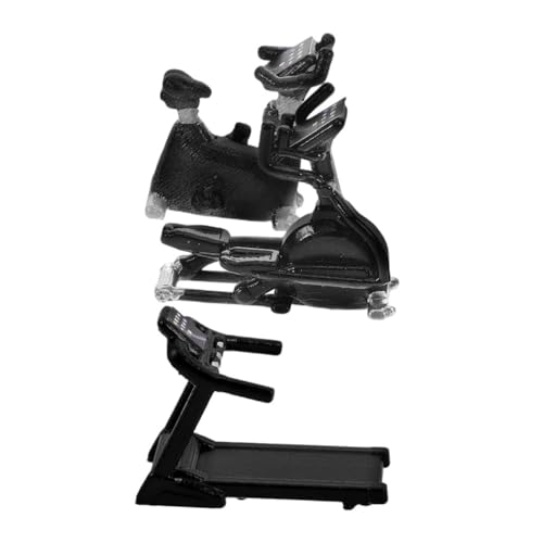 Mikinona 3 Stück Laufband Heimtrainer Spinning Bike Detailgetreue Miniatur-trainingsausrüstung für Puppenhaus-DIY-szenen Platzsparende Gym-Dekoration von Mikinona