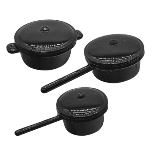 Mikinona 3 Stück Miniatur Küchenutensilien aus Metall Realistische Töpfe und Pfannen für Dekoration und Spielzeugaccessoires Mikinona 3 Stück Miniatur Küchenutensilien aus Metall Realistische Töpfe und Pfannen für Dekoration und Spielzeugaccessoires von Mikinona