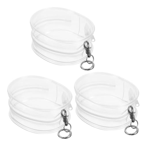Mikinona 3 Stück Teiliges Doll Aufbewahrungsset aus Klarem PVC Kleine Transparente Tragetasche mit Schlüsselanhänger Praktische Puppentasche zur Display und Sammelaufbewahrung von Mikinona