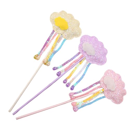 Mikinona 3 Stück Teiliges Feenstab Mädchen Bunte Zauberstäbe mit Glitzer Leichte für Kostümspiele Geburtstagsfeier Halloween Cosplay Partyspielzeug von Mikinona