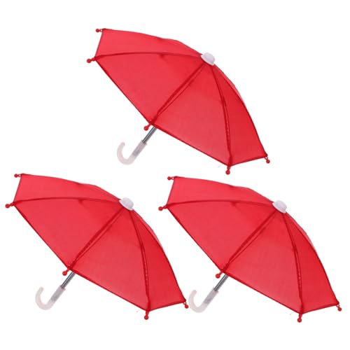 Mikinona 3 Stück Teiliges Mini Puppenregenschirm Realistische Kleine Puppenschirme zum Öffnen und Schließen Dekoratives Spielzubehör Puppen für Puppenhaus Fotografie und von Mikinona