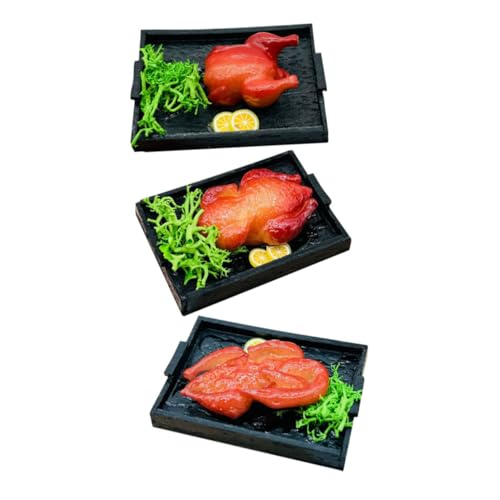 Mikinona 3 Stück Teiliges Miniatur Dollhouse Küchen Set mit Realistischer Kunststoff Roastente Gans und Huhn Langlebige Farbintensive Mini Food Requisiten für Puppenhausdekoration und Mikinona 3 Stück Teiliges Miniatur Dollhouse Küchen Set mit Realistischer Kunststoff Roastente Gans und Huhn Langlebige Farbintensive Mini Food Requisiten für Puppenhausdekoration und von Mikinona