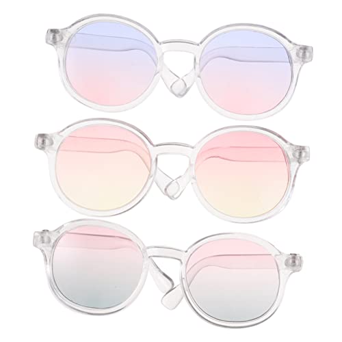Mikinona 3 Stück Teiliges Puppenbrillen aus Farbige Sonnenbrillen für Puppen Leichtes Modisches Puppen Accessoire zum Ankleiden und Fotografieren von Mikinona
