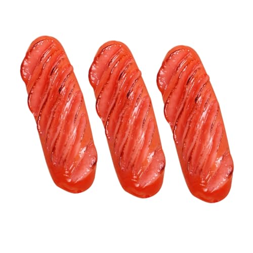 Mikinona 3 Stück Teiliges Realistische Gebratene Wurst Deko Modell aus Leichtes Küchen Party Display als Foto Requisite und Verkaufsförderung von Mikinona