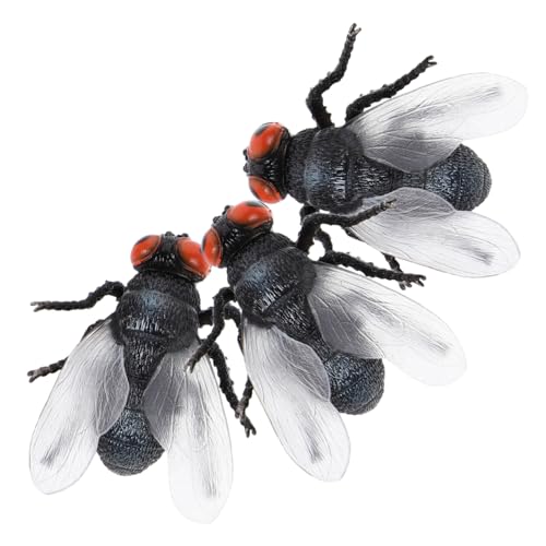 Mikinona 3 Stück Teiliges Realistische Kunststoff-fliegen Figuren Robuste Insekten Modelle für Pädagogische Lernhilfe für Naturerkundung Drinnen und Draußen Fördert Familieninteraktion von Mikinona