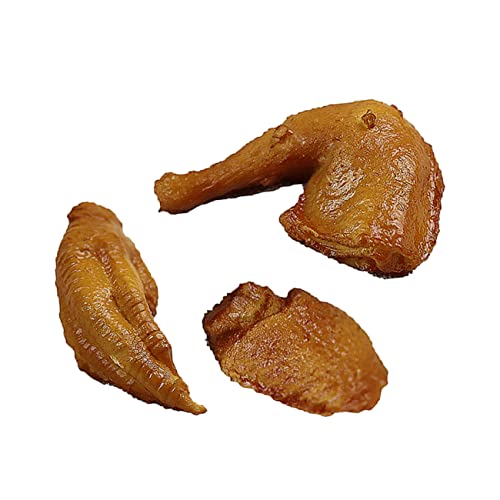 Mikinona 3 Stück Teiliges Realistisches Simulation Food Model mit Drumstick Hühnerflügel Mittelgelenk und Hühnerfuß Kunststoff Nachbildung als Pädagogisches Lernspielzeug und Dekoration von Mikinona