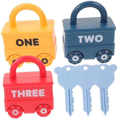 Mikinona 3 Stück Teiliges Schloss Schlüsselspielzeug für Kleinkinder Sicher und Langlebig Fördert Feinmotorik und Problemlösung mit Liebevollem Cartoon Design für Zufällige Zufällige Farbe Mikinona 3 Stück Teiliges Schloss Schlüsselspielzeug für Kleinkinder Sicher und Langlebig Fördert Feinmotorik und Problemlösung mit Liebevollem Cartoon Design für Zufällige Zufällige Farbe von Mikinona