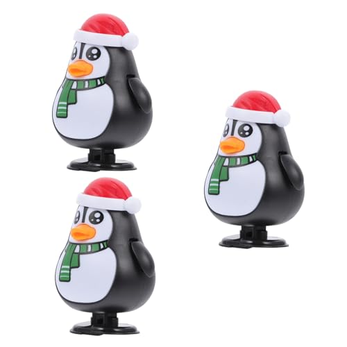 Mikinona 3 Stück Teiliges Weihnachts Aufziehspielzeug mit Bunten Pinguin Figuren Niedliche Aufziehfiguren für Handliche Farbenfrohem Cartoon Design von Mikinona