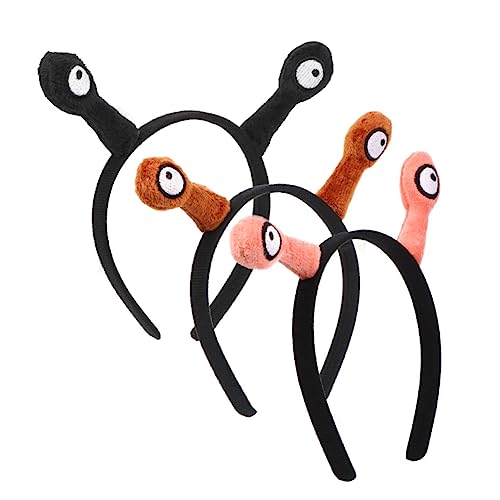 Mikinona 3 Stück Tierkopfschmuck Haarband haarschmuck Stirnband Tier Tierstirnband tierische stirnbänder Stirnband süß Niedliche Cartoon-Schnecken-Stirnbänder Stoff Zufällige Farbe von Mikinona
