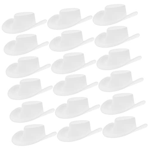 Mikinona 30 Stück Teiliges Mini Cowboy Hüte aus Robustem Material Dekorative Kleine Puppenhüte für DIY Basteln Geeignet für Puppenhaus Partydekoration und Geschenkideen von Mikinona