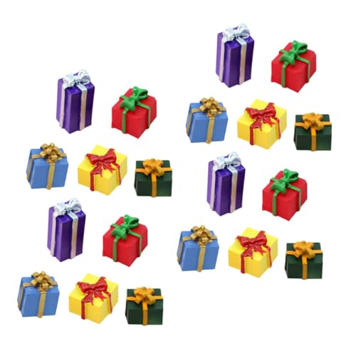 Mikinona 30 Stück Teiliges Mini Weihnachtsgeschenkboxen aus Resin Dekorative Kleine Kartons Wiederverwendbare Handgefertigte Miniatur Ornamente für DIY Weihnachtsdekoration Detailreiche von Mikinona