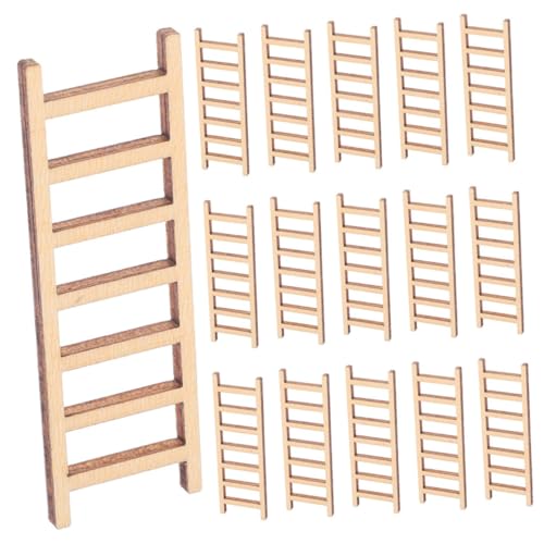 Mikinona 30 Stück Teiliges Miniatur Holzleiter Realistisch Detaillierte Kleine Holztreppe Dekorative Leiter für Puppenhaus DIY Mikro Landschaft Vielseitige Deko für Bonsai Feengarten von Mikinona