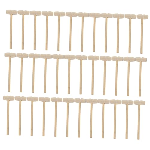 Mikinona 36 Stück Mini Holzhammer Spielzeugset für Teiliges aus Natürlichem Holz Fördert Hand Augen Koordination und Muskelentwicklung Robust und Langlebig von Mikinona