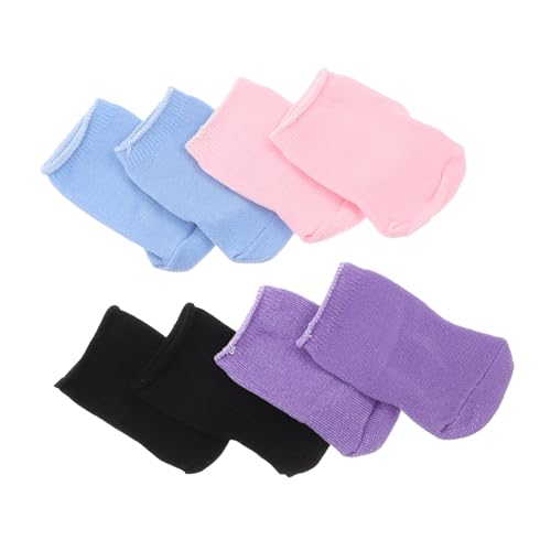Mikinona 4 Paare Puppensocken Kurzsocken Miniatur Socken für Mädchenpuppe Bunte Farben Zubehör für Puppenoutfits Fördert Kreativität und Fantasie Beim Ankleiden von Mikinona