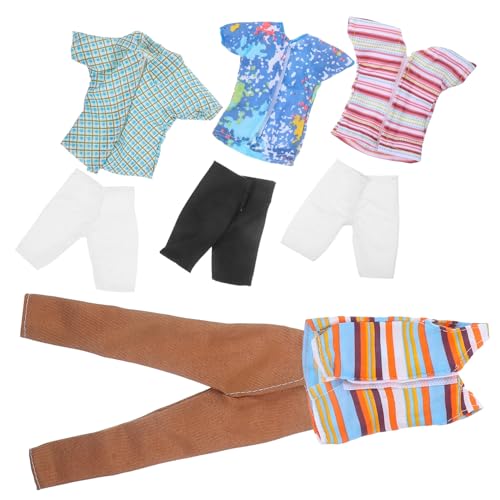 Mikinona 4 Sätze Teiliges Sommeroutfit für Prinz Puppen Austauschbare Waschbare Kleidung aus Weichem Buntes Puppenkleider für DIY und Puppenzubehör von Mikinona