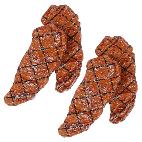 Mikinona 4 Stck. Teiliges Künstliches Steak aus Realistische Nachbildung Leichtes Deko und Fotorequisit für Kinderküche Restaurantdeko und Langlebiges Fleischmodell von Mikinona