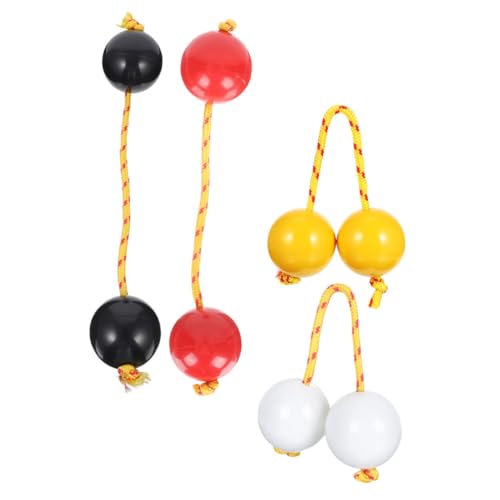 Mikinona 4 Stück Afrikanischer Kashaka Shaker Hand Shaker Sand Bälle Dunkel Gelb Rot Drehbares Finger Percussion Instrument für Rhythmusspiel Reise Party Musikinstrument für Erwachsene von Mikinona