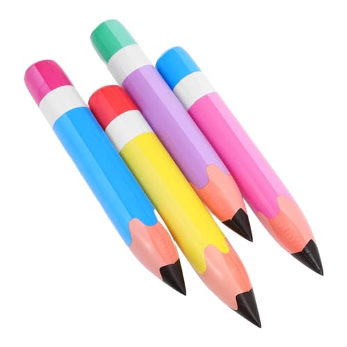 Mikinona 4 Stück Aufblasbare Buntstifte Farbige Deko für Schulpartys Einzigartige Luftballons zur Verschönerung von Feiern Robuste PVC Dekorationen für Kreative Anlässe von Mikinona