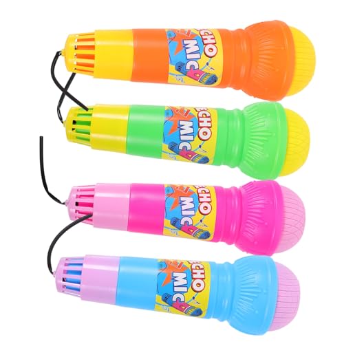 Mikinona 4 Stück Echo Mikrofon Teiliges Leichtes Plastik Mikrofon Requisiten für Bühnenauftritte Cosplay und Kinderpartys Gemischt als von Mikinona