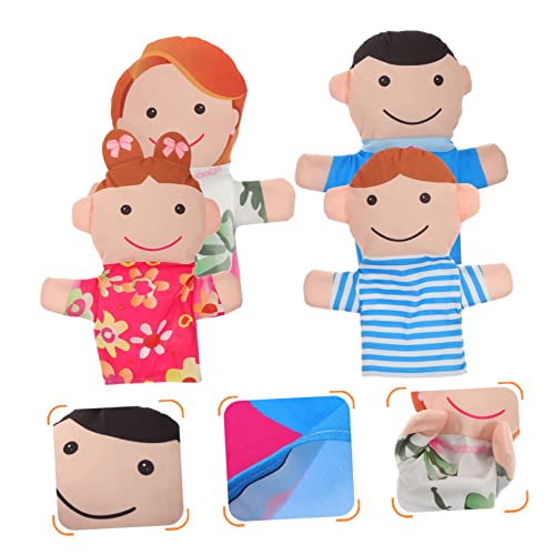 Mikinona 4 Stück Handpuppen Familien Set Teilig aus Leichtem Stoff Große Öffnung für Erwachsene für Theater Rollenspiele Ostergeschenk und Kindergeburtstag Kreative Handpuppen für Lernspaß von Mikinona