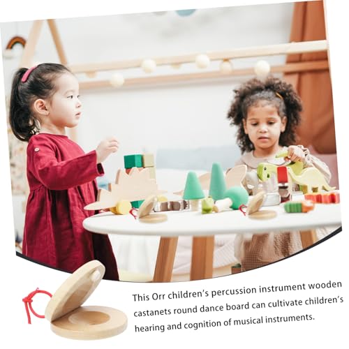 Mikinona 4 Stück Kastagnetten aus Holz Percussion für Musikalische Früherziehung Handliches Kinderinstrument mit Klarem Ton für Mädchen Ab Jahren von Mikinona
