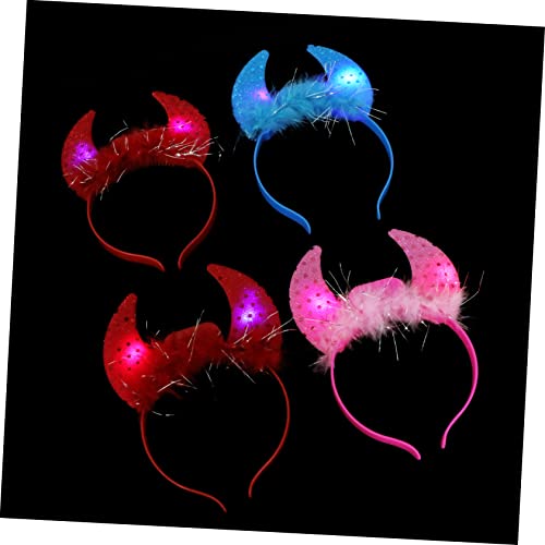 Mikinona 4 Stück Leuchtende Horn Haarschmuck für Festivals Spaßige Neujahrs Accessoires mit Interessanten Hörnern Langlebiges und Farbenfrohes Party Headwear für Unvergessliche Events von Mikinona