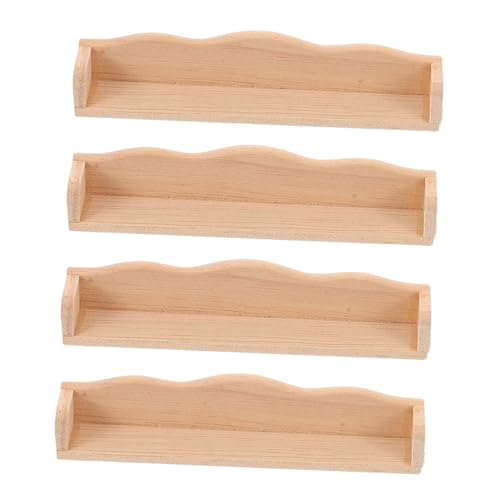 Mikinona 4 Stück Maßstab Schwebende Bücherregale für Puppenhaus Detailgetreu Stabil und Kreativitätsfördernd Geeignet für Kinderzimmer und Puppenmöbel von Mikinona